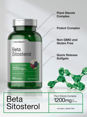 Horbäach Beta Sitosterol capsules on a wooden background