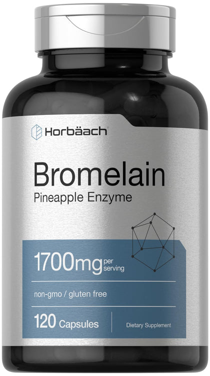 Horbäach Bromélaïne 1700 mg 120 capsules vue de face