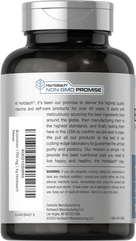 Horbäach Bromélaïne 1700 mg capsules sur une table