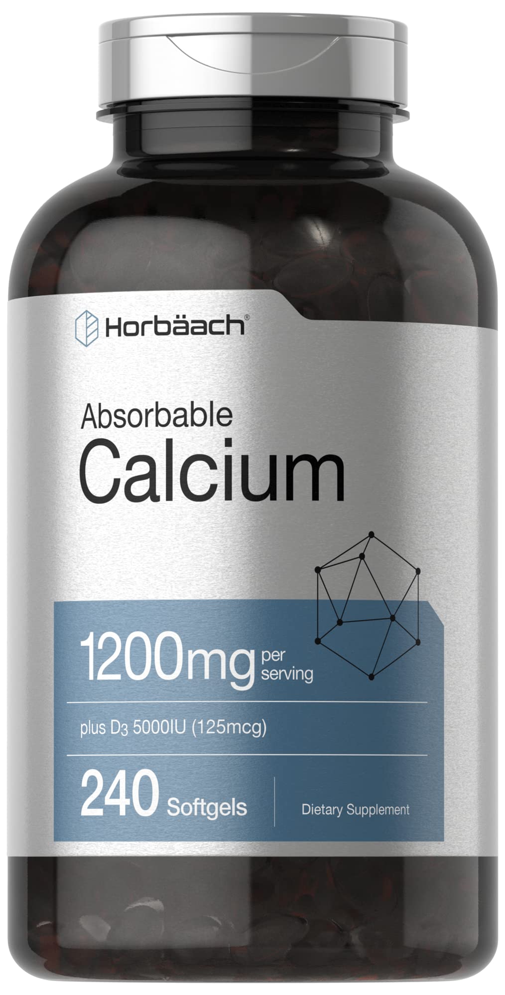 Horbäach Calcium 1200 mg gélules 240 avant vue