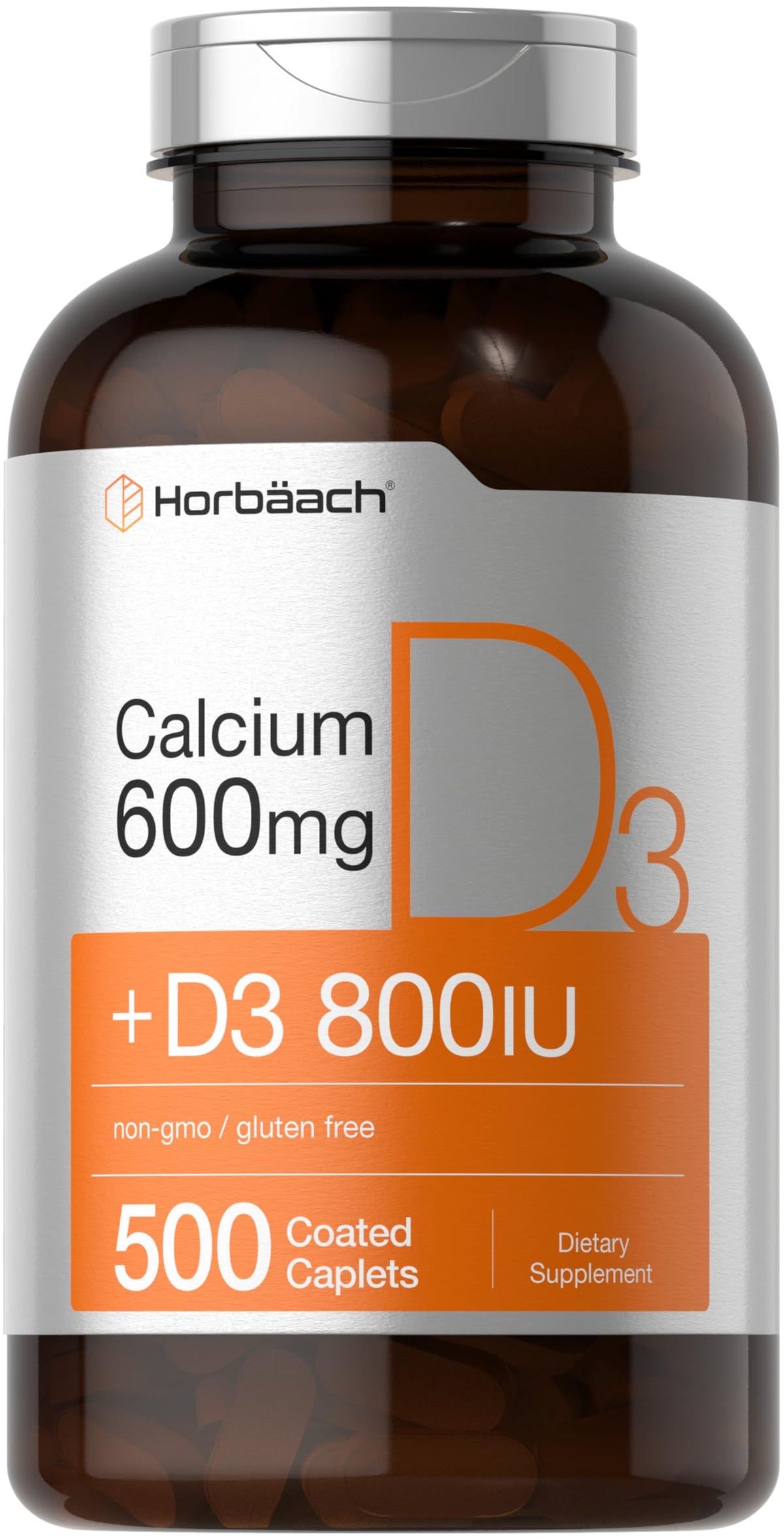 Horbäach Calcium 600 mg avec Vitamine D3 boîte de 500 comprimés