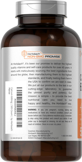 Horbäach Calcium 600 mg avec Vitamine D3 étiquette
