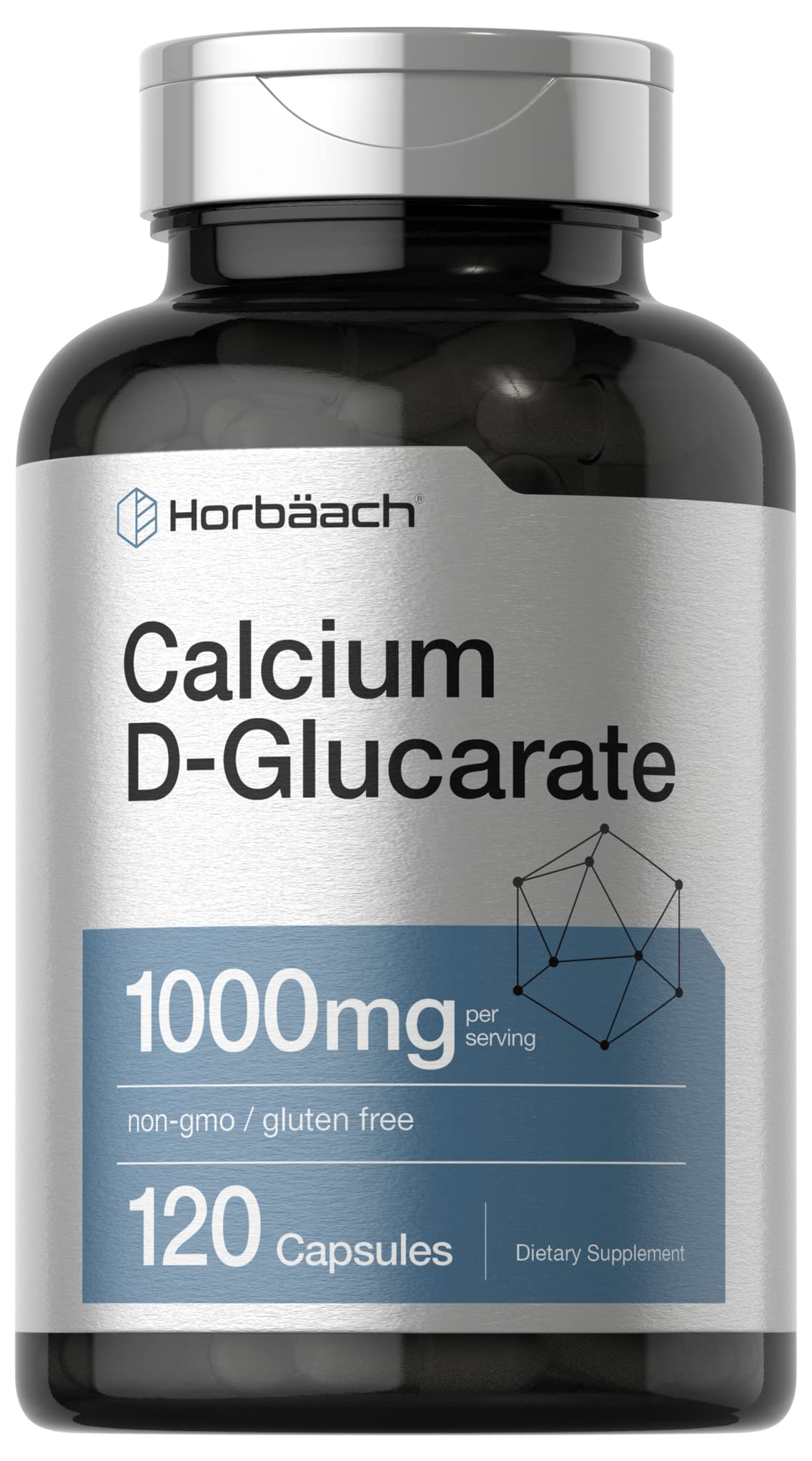 Horbäach Calcium D-Glucarate 1000mg 120 capsules vue de face