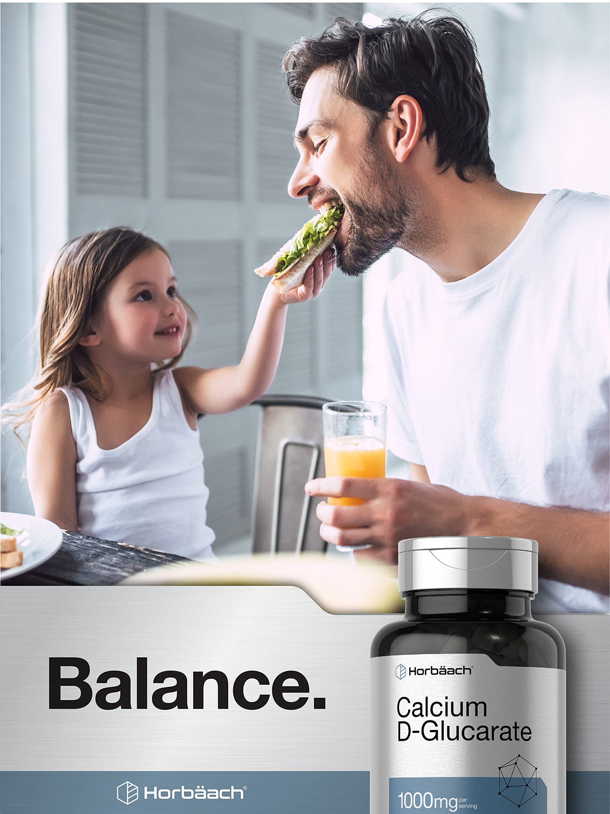Horbäach Calcium D-Glucarate sur fond blanc
