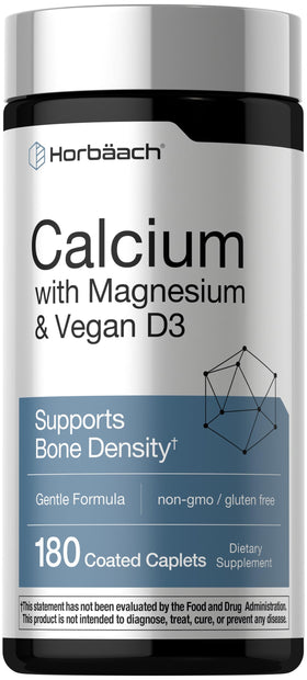 Horbäach Calcium Magnésium D3 180 comprimés vue avant avec étiquette