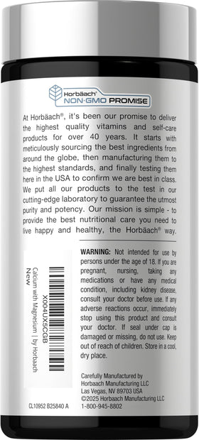Horbäach Calcium Magnésium D3 sur un fond naturel