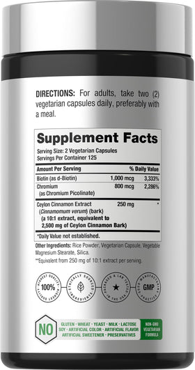 Horbäach Cannelle 250 Capsules étiquette détaillée