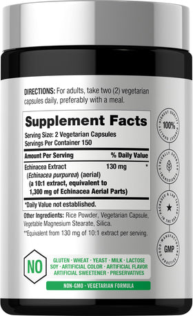 Horbäach capsules d'Echinacea avec étiquette détaillant les ingrédients