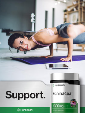 Horbäach capsules d'Echinacea avec un verre d'eau