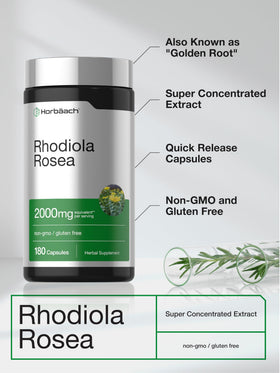Horbäach Capsules de Rhodiola Rosea 180 Comp. vue de côté