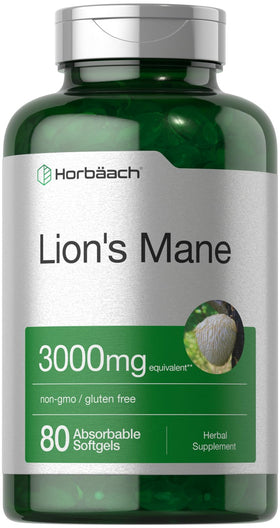 Horbäach champignon Lion's Mane 80 capsules vue avant