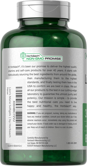 Horbäach champignon Lion's Mane capsules avec étiquette