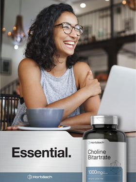 Horbäach Choline Bitartrate 1000mg - étiquette détaillée