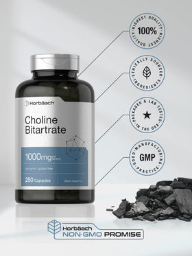 Horbäach Choline Bitartrate capsules sur une table