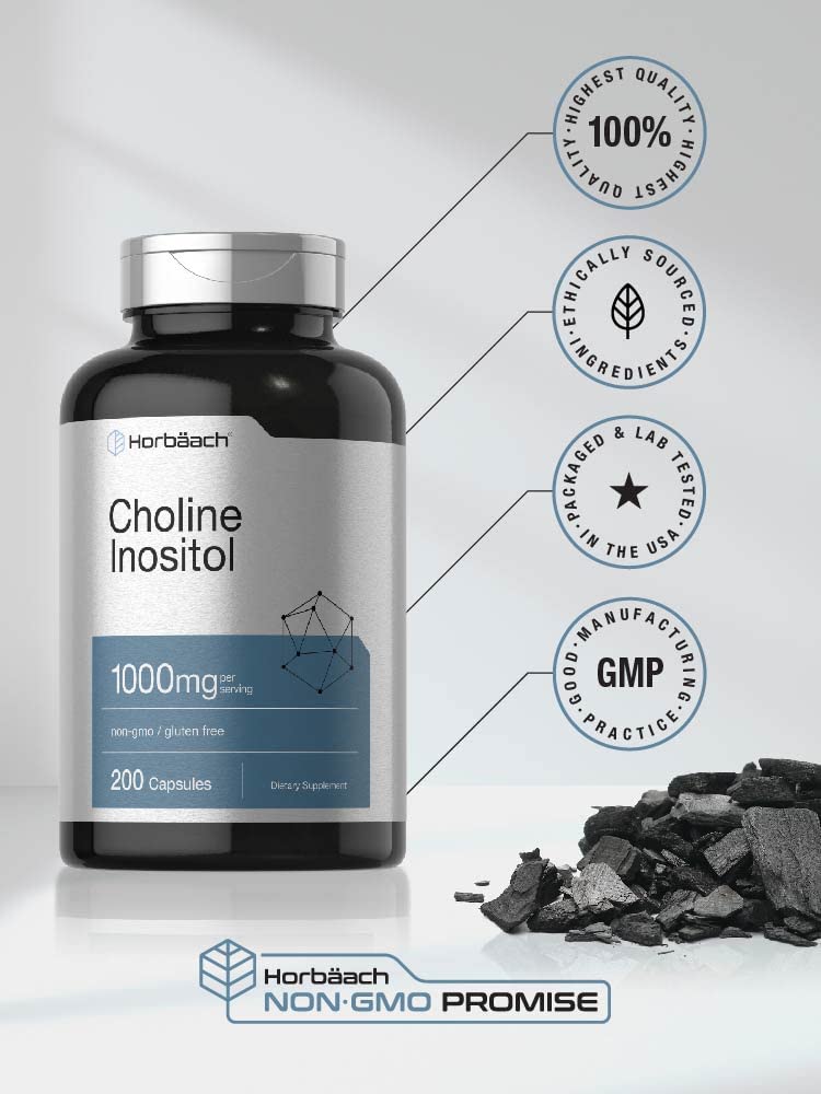 Horbäach Choline Inositol 1000mg capsules sur une table