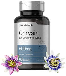Horbäach Chrysin 500mg 60 Capsules vue de face avec emballage