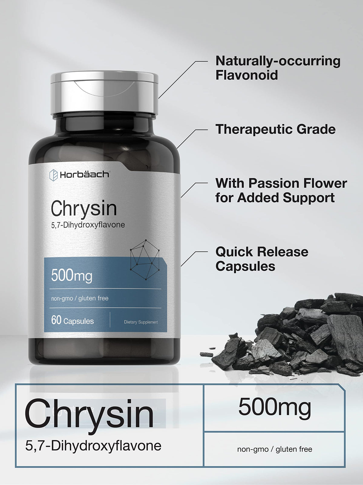 Horbäach Chrysin extrait de passiflore en gros plan