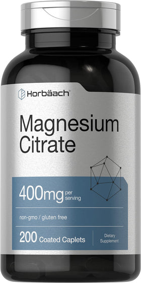 Horbäach Citrate de Magnésium 400mg 200 comprimés, vue de face
