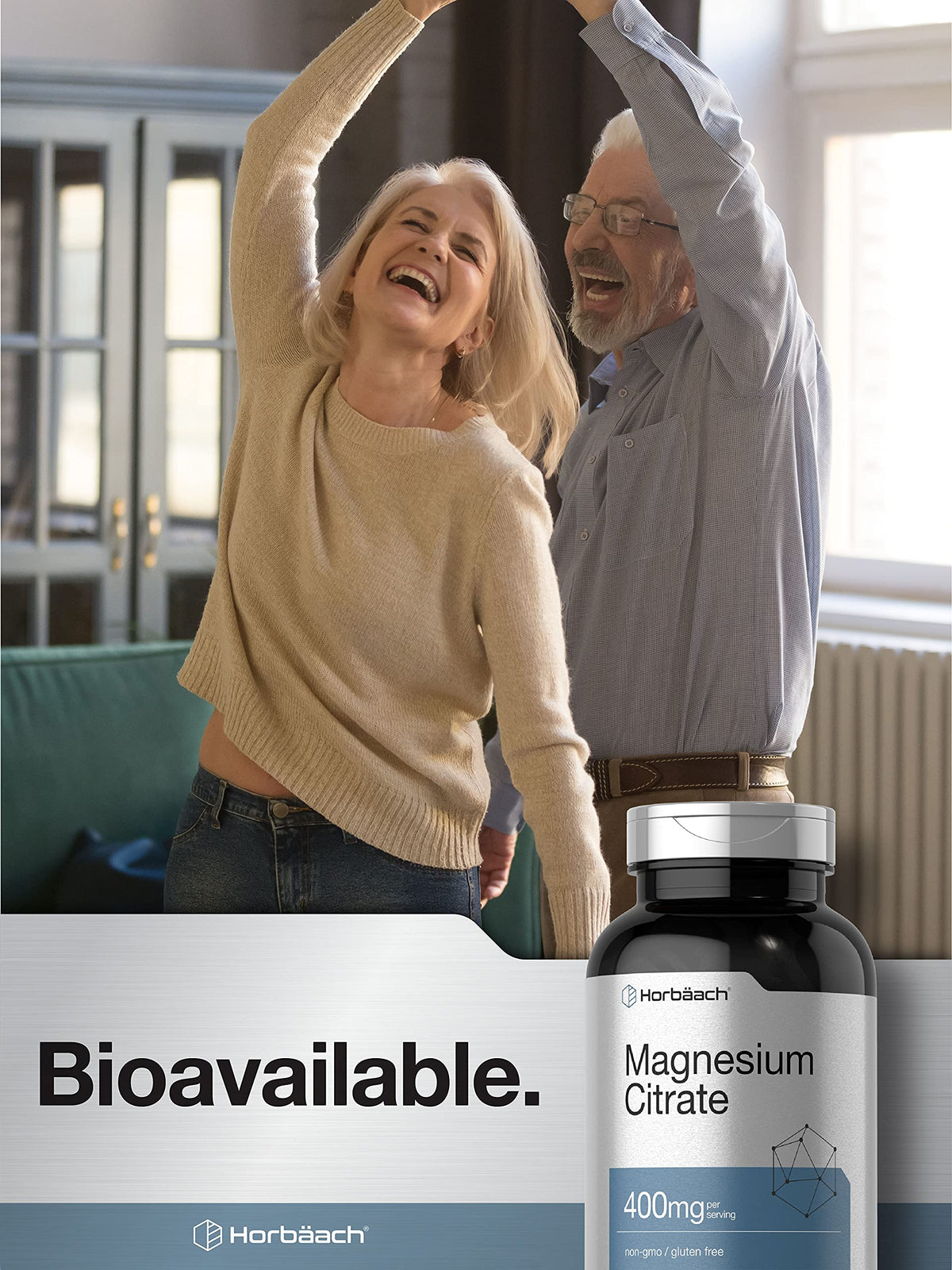 Horbäach Citrate de Magnésium 400mg, comprimés dans une cuillère