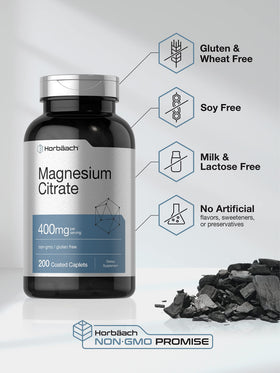 Horbäach Citrate de Magnésium 400mg, vue latérale du flacon