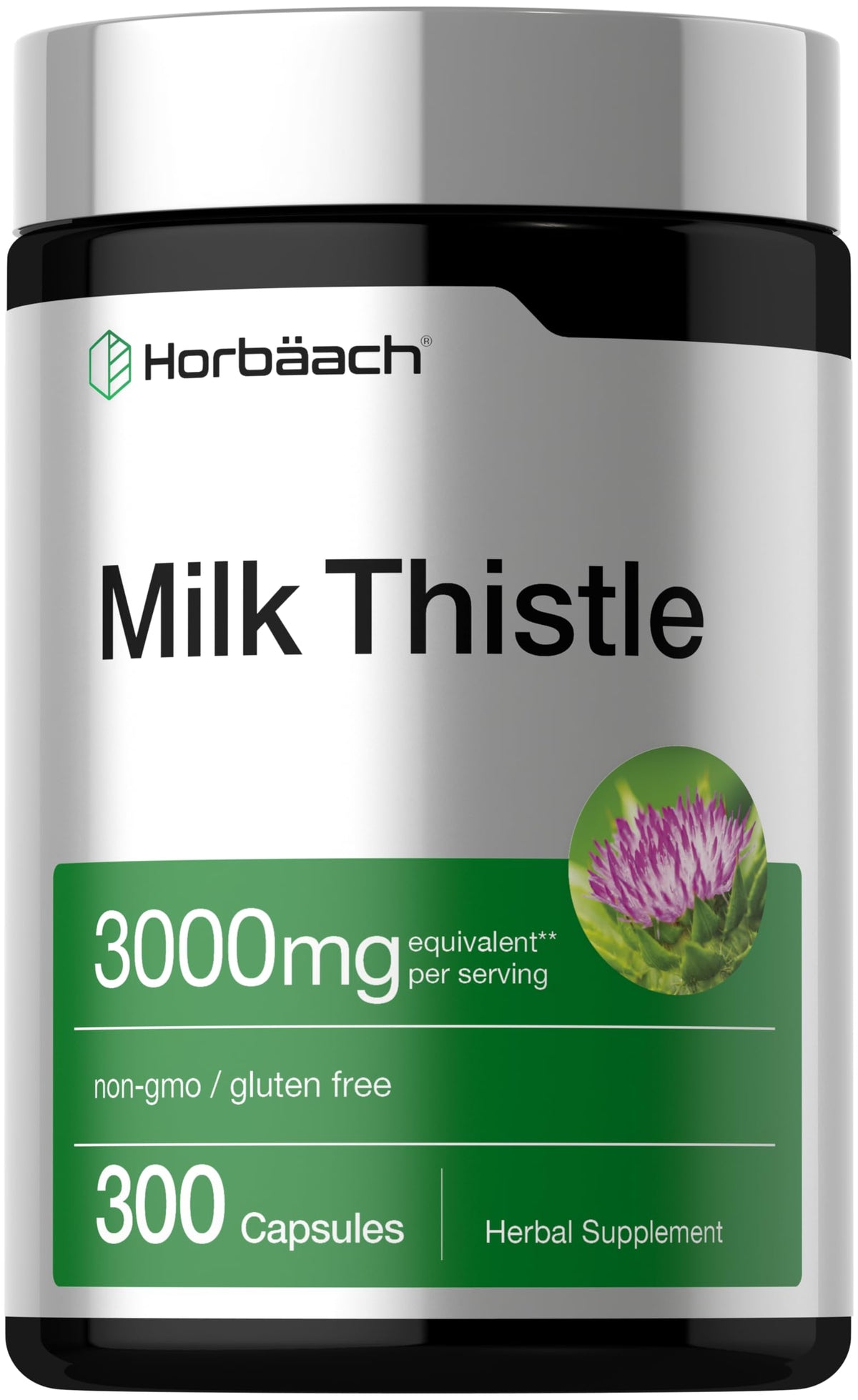 Horbäach complément alimentaire Chardon-Marie 300 capsules vue avant