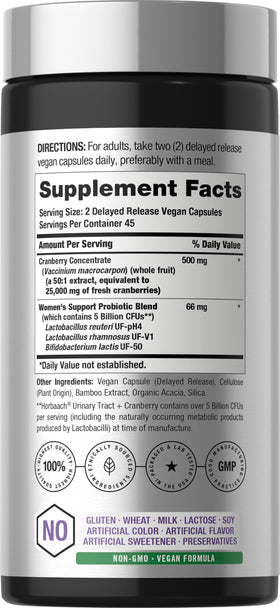 Horbäach Complément Alimentaire Santé Urinaire Femme 90 Capsules Végétales avec étiquette