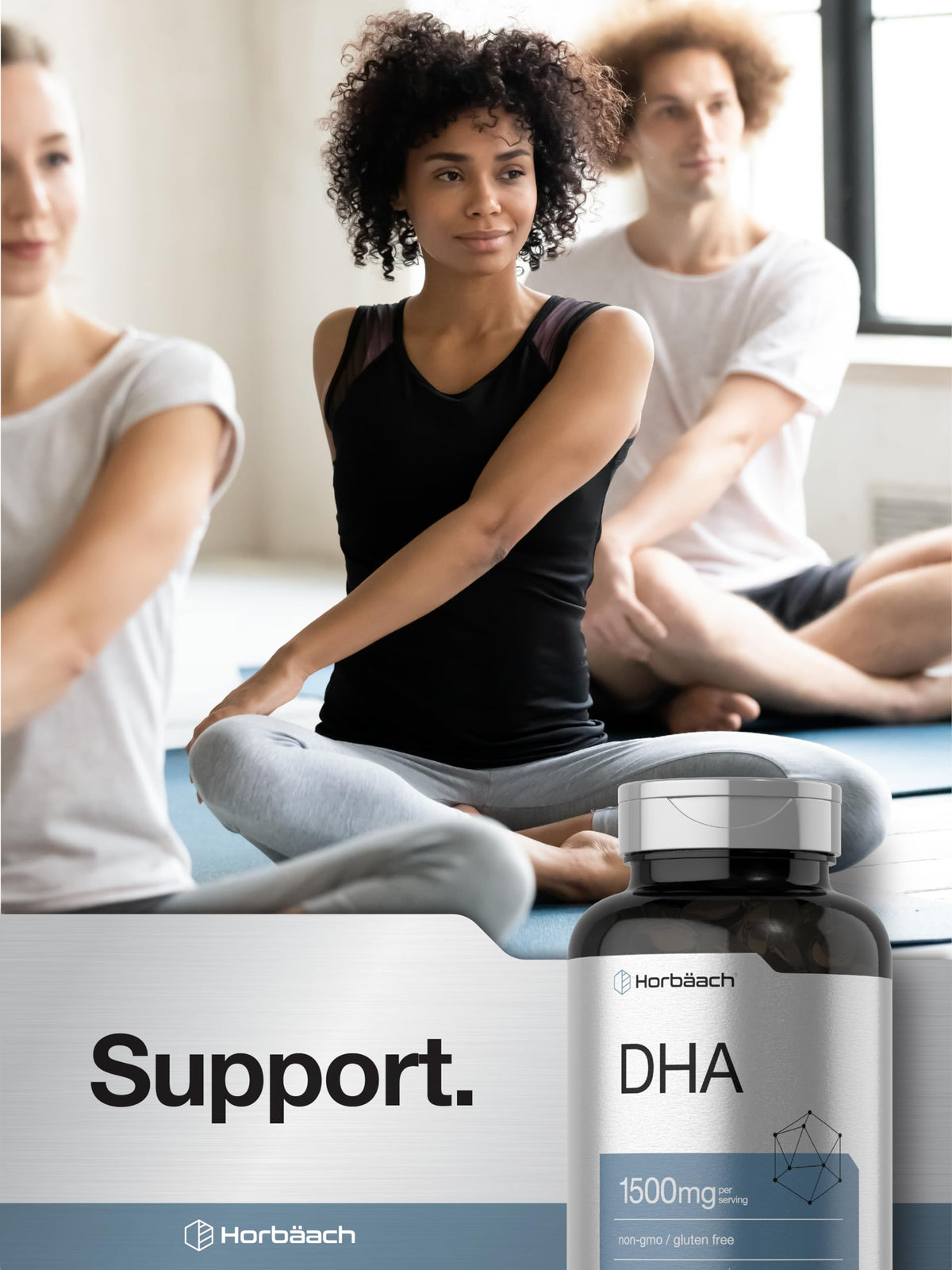 Horbäach Complément DHA 1500mg 90 gélules sur un fond neutre