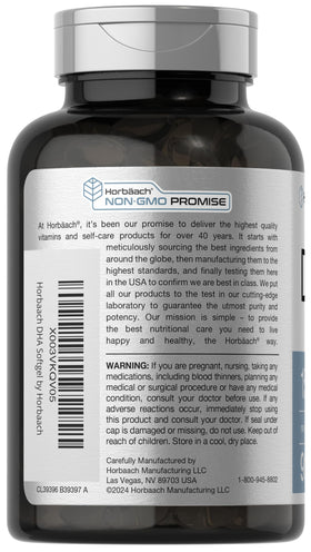 Horbäach Complément DHA 1500mg gélules ouvertes sur une table