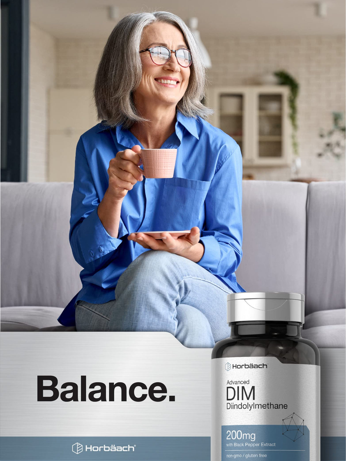 Horbäach Complément DIM 200mg ouvert avec capsules visibles