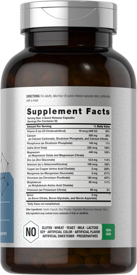 Horbäach complément multiminéraux 250 capsules, étiquette détail