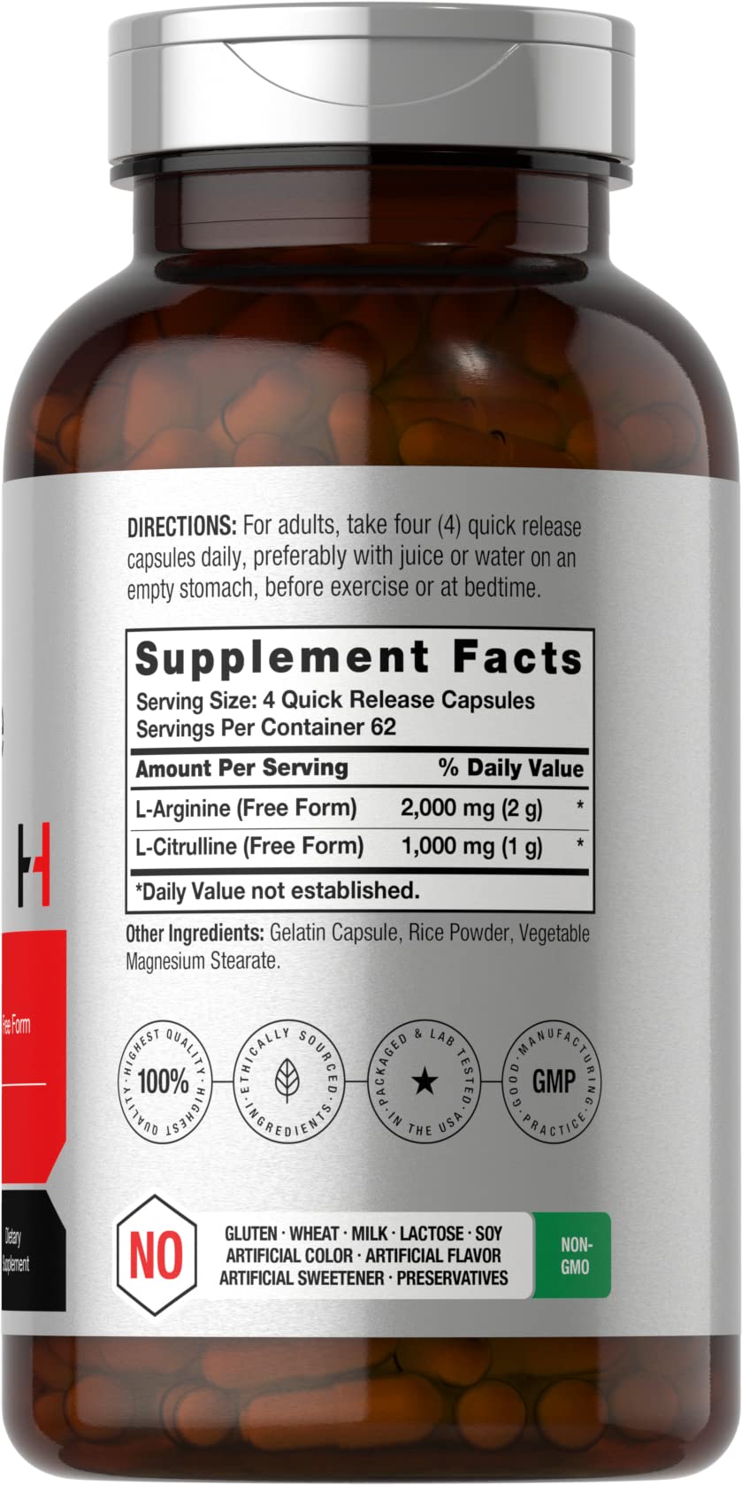 Horbäach Complex L-Arginine L-Citrulline 3000mg side view