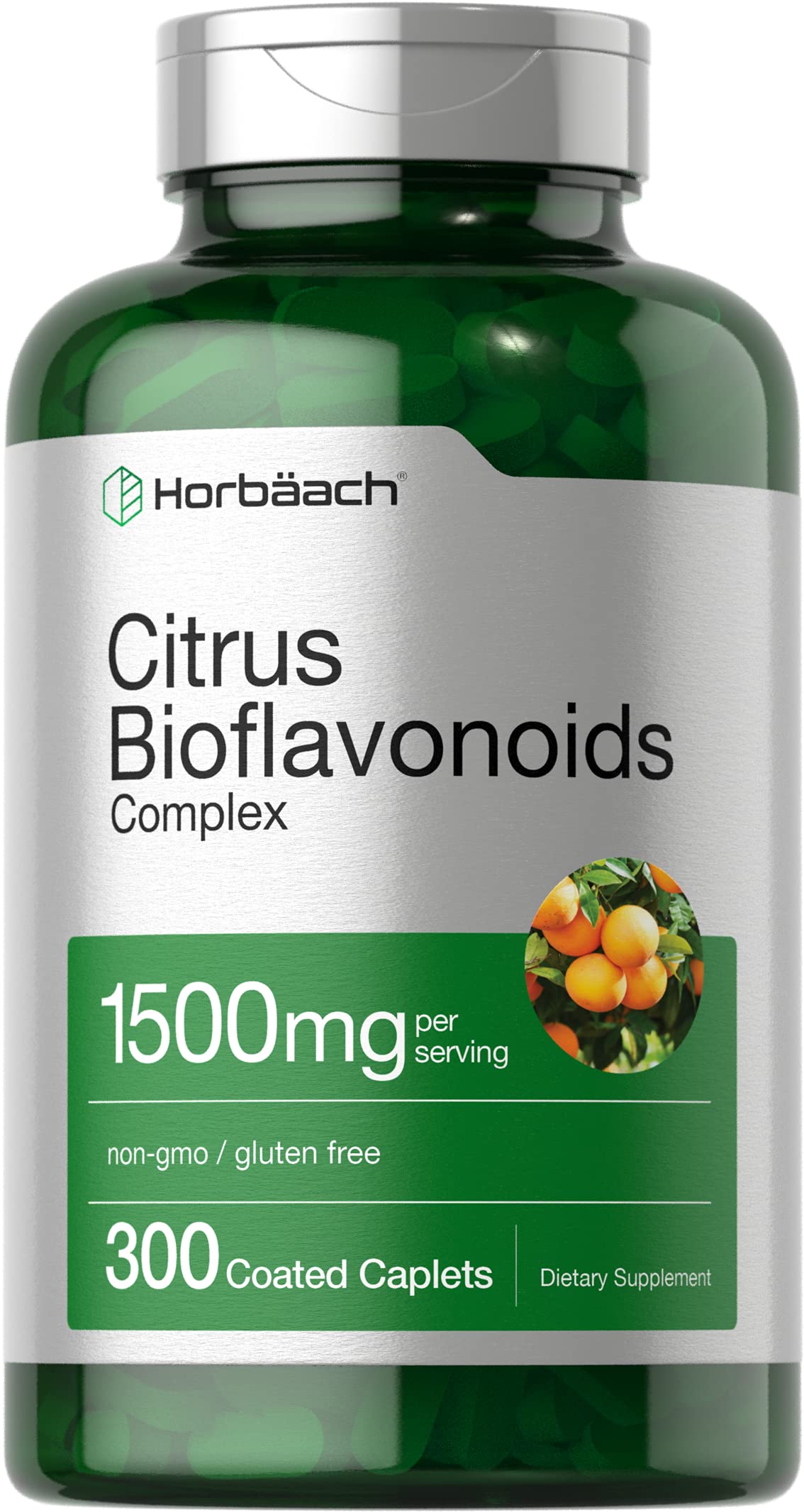 Horbäach Complexe de Bioflavonoïdes Agrumes 1500mg 300 comprimés enrobés vue de face
