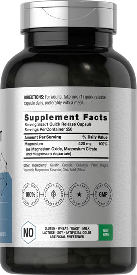 Horbäach Complexe de Magnésium 420 mg 250 capsules arrière