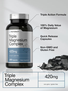 Horbäach Complexe de Magnésium 420 mg capsules ouvertes