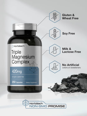 Horbäach Complexe de Magnésium 420 mg capsules sur une table