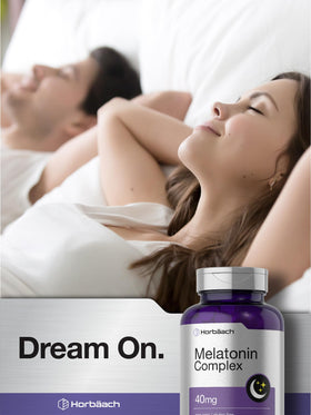 Horbäach Complexe de Mélatonine 40mg comprimés avec verre d'eau