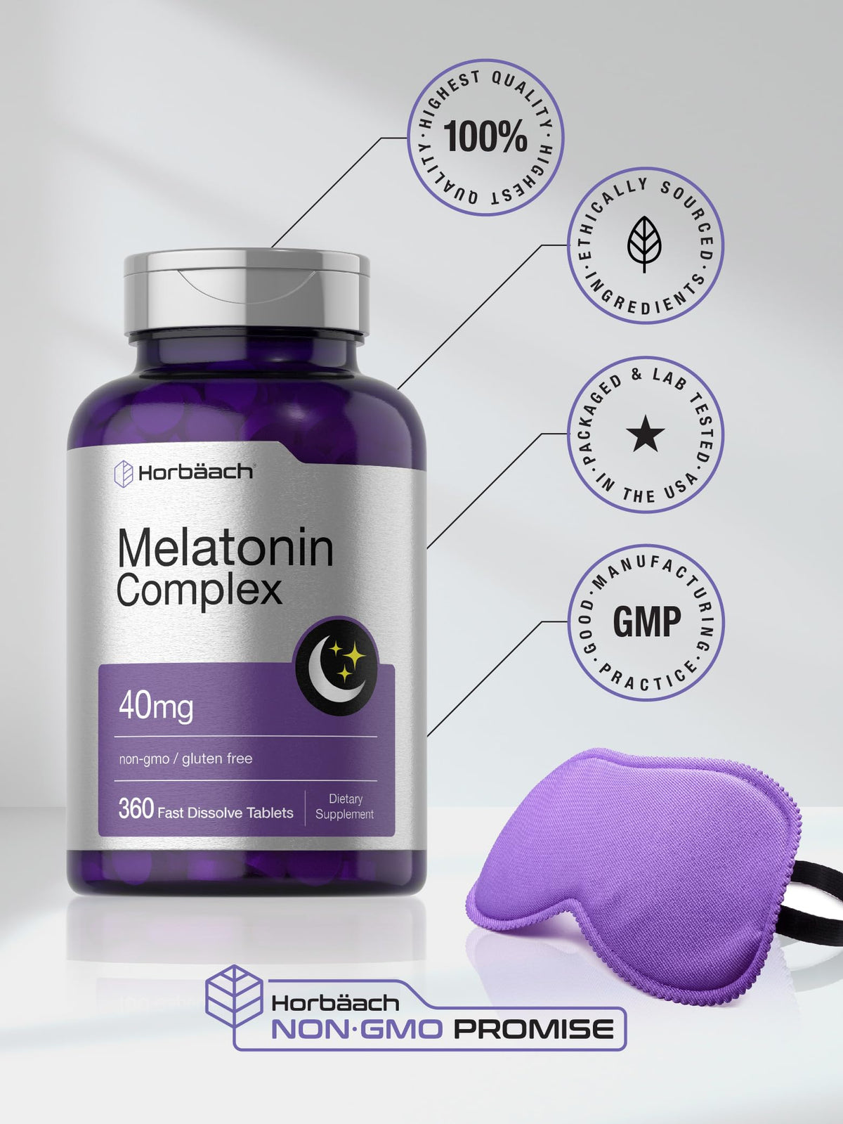 Horbäach Complexe de Mélatonine 40mg emballage de côté
