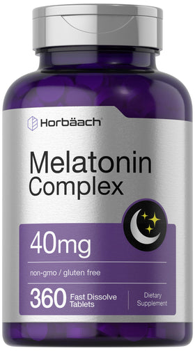 Horbäach Complexe de Mélatonine 40mg vue de face des comprimés