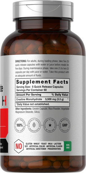 Horbäach Créatine Monohydrate, vue latérale des capsules