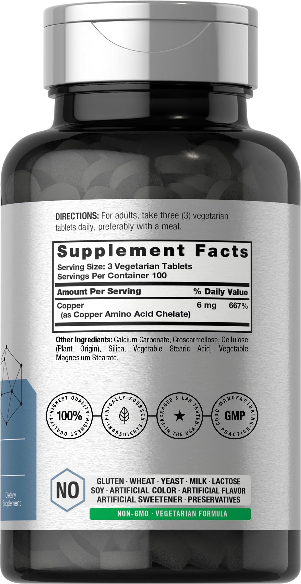 Horbäach Cuivre Chélaté 6mg - Détails du comprimé