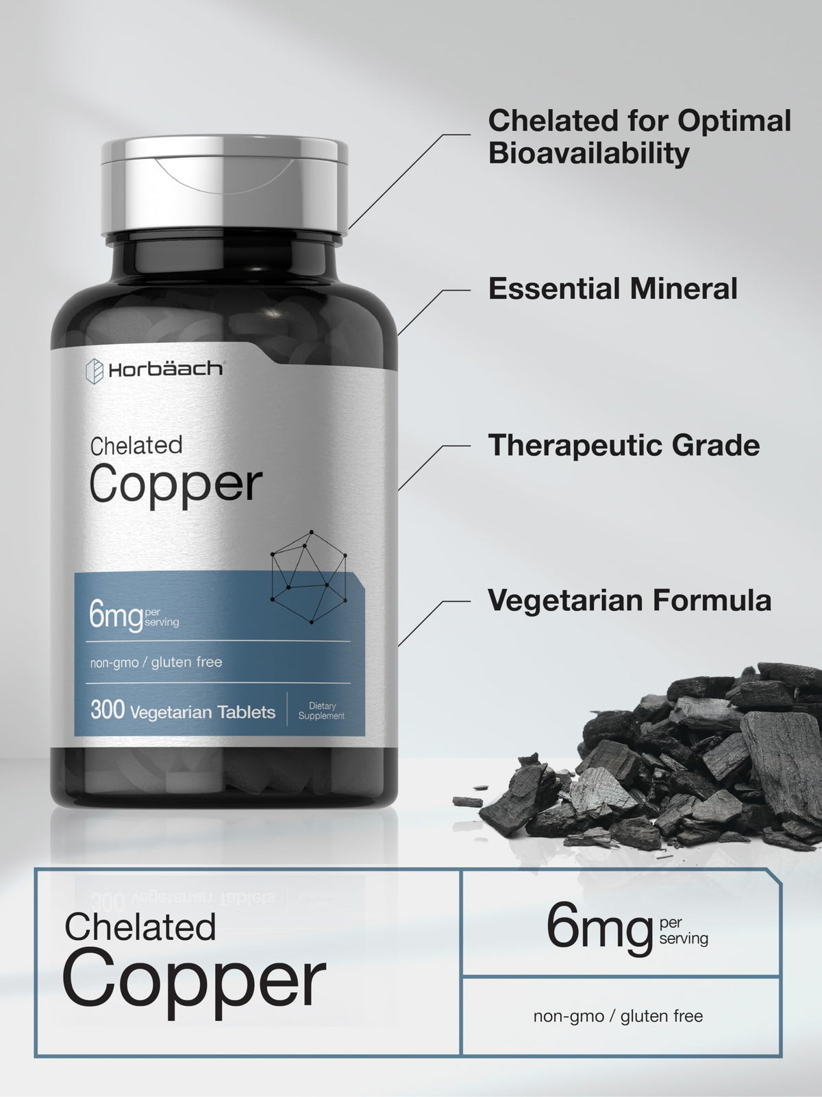 Horbäach Cuivre Chélaté 6mg - Dosage de 6mg par comprimé