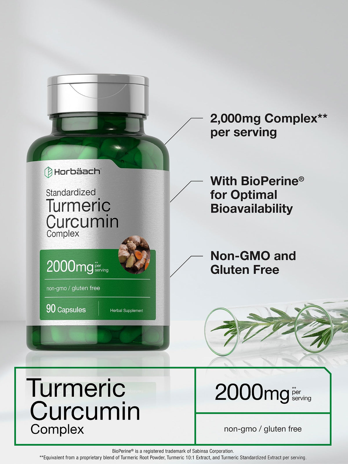 Horbäach Curcuma 90 Capsules - vue de côté