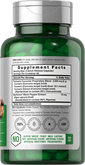 Horbäach Curcuma Capsules - étiquette et informations nutritionnelles