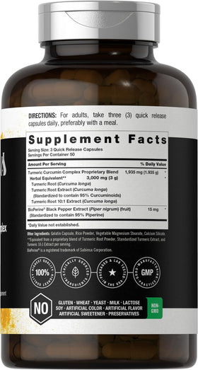 Horbäach Curcuma Curcumine 150 capsules arrière de l'emballage