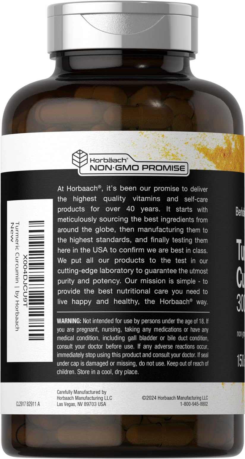 Horbäach Curcuma Curcumine 150 capsules avec une cuillère dosette