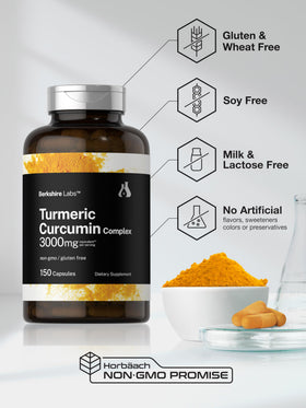Horbäach Curcuma Curcumine capsules ouvertes sur une table