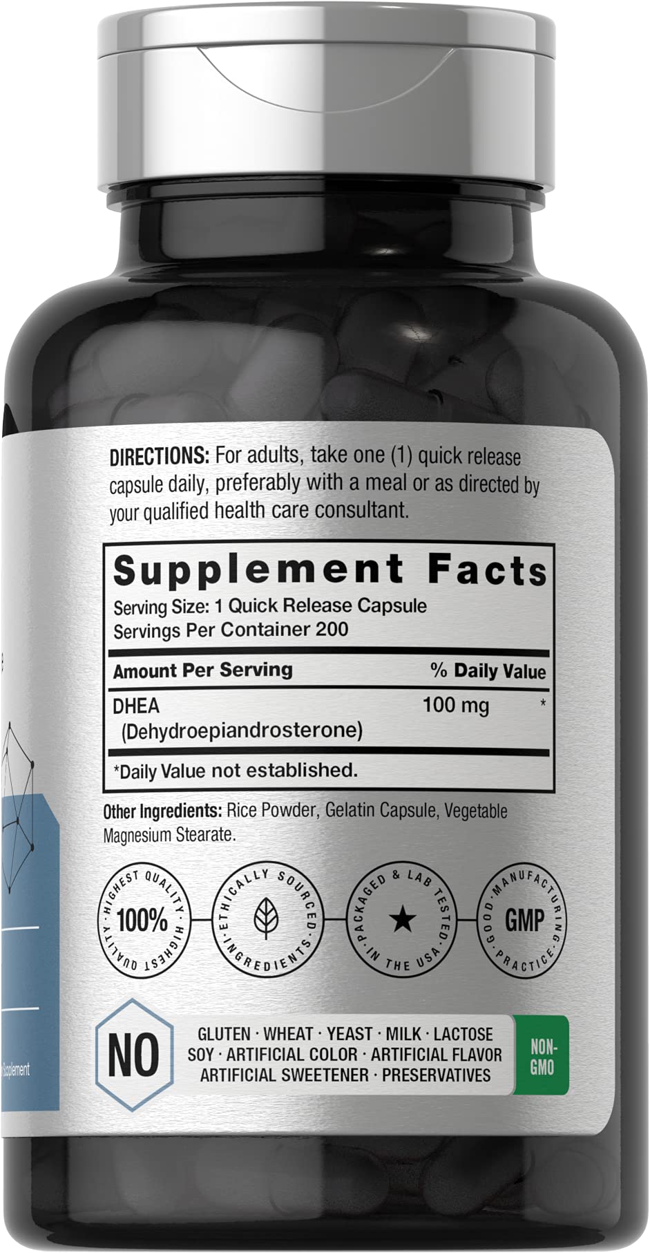 Horbäach DHEA 100mg 200 capsules emballage