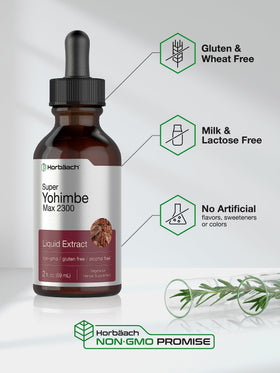 Horbäach extrait d'écorce de yohimbe 2300 mg prise avec verre d'eau