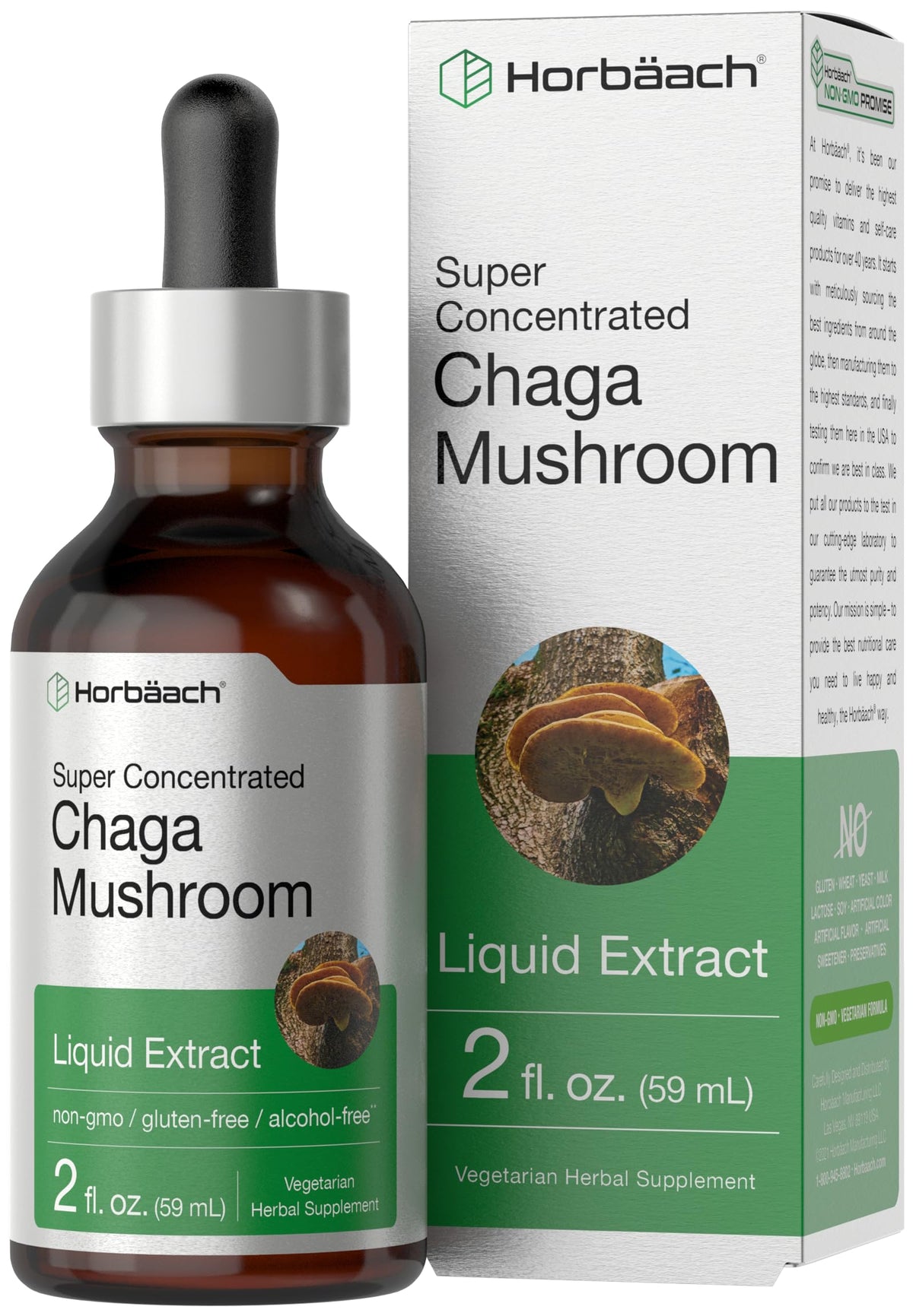 Horbäach Extrait de Champignon Chaga 60 ml vue avant