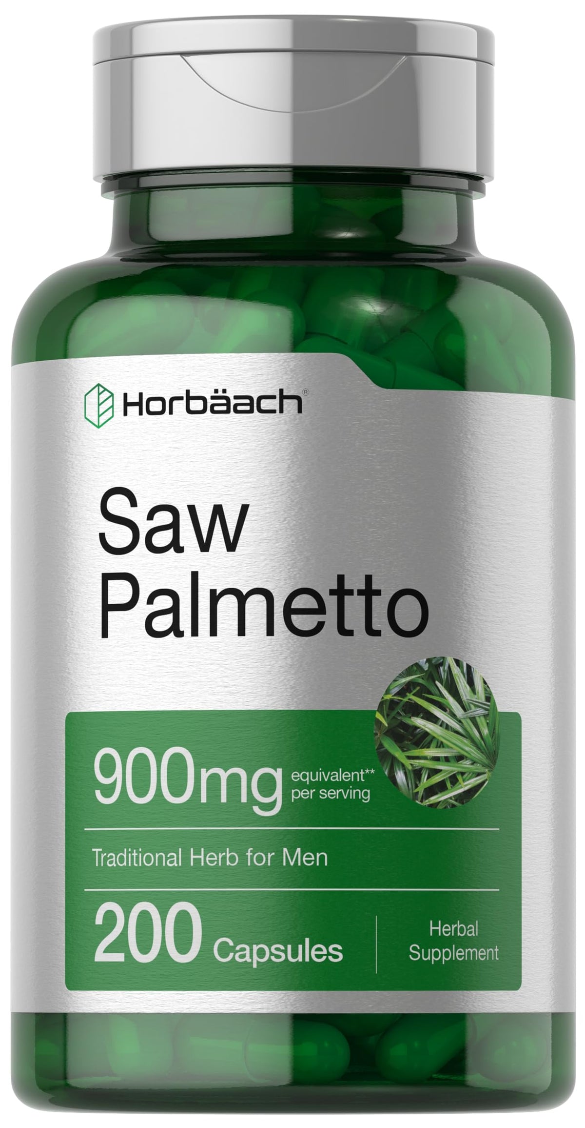 Horbäach Extrait de Saw Palmetto 200 Capsules - vue de l'avant